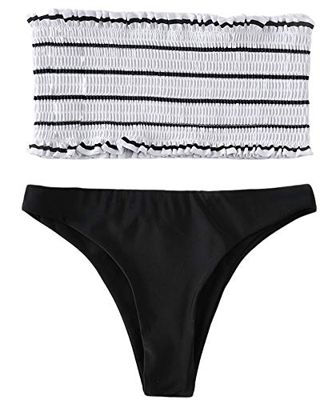 JFan Mujer Bikini Bandeau de Rayas Bralette Traje de Baño de Tubo Brasileños Bañador Ropa de Bano