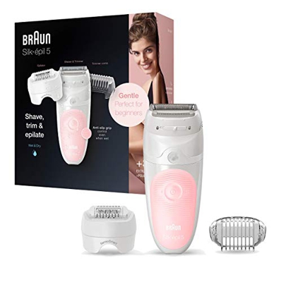 Braun Silk-épil 5 5-620 Depiladora eléctrica para mujer, cabezal de afeitado y recorte depilación suave, tecnología de pinzas micro-grip, uso en húmed