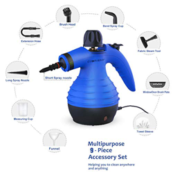 Comforday Limpiador Vapor Mano, Limpiador de Vapor Portátil de Usos Múltiples con 9 Accesorios para Quitar Manchas, Alfombras, Cortinas, Asientos de A en oferta
