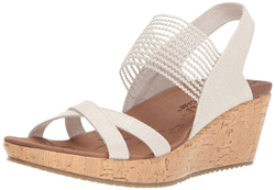 Skechers Beverlee-High Tea, Sandalias de Punta Descubierta para Mujer, Beige (Natural Nat), 39 EU en oferta