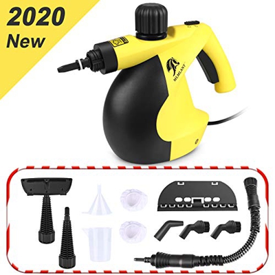 MLMLANT Vaporeta limpiador al vapor compacto de mano, 11 accesorios, 1050W, 350ML Adecuado para el hogar y la Oficina (A)