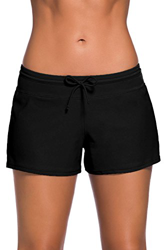 Tmaza Shorts de Baño Mujer Bañador Short Deportes Acuáticos Shorts de Natación Secado Rápido Bañador de Pantalon Cortos con cordón Ajustables, Negro M características