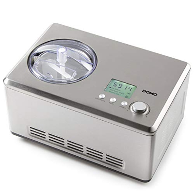 Domo DO9201I máquina para helados Compresor de helados 2 L Acero inoxidable 180 W - Heladora (Compresor de helados, 2 L, LCD, Acero inoxidable, 180 W,