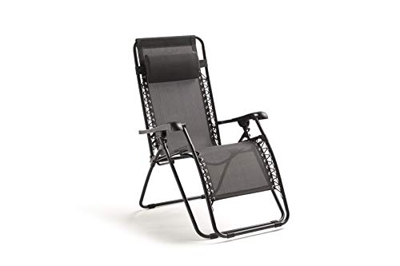 KitGarden - Tumbona Plegable Multiposiciones Jardin/Terraza, 90x65x114cm, Gris Antracita, Osaka Plus