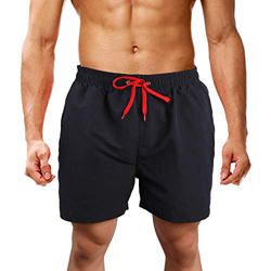 LK LEKUNI Bañador Hombre Pantalones de Playa con Forro con Cordón Traje de Baño Pantalón Ceñido_Negro_6XL precio