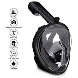 Wsobue Máscara de Buceo, Gafas Snorkel 180° Panorámica Vista Anti-Niebla Apoyo Camara Deportiva, Anti-Fugas Máscara de Snorkel para Adultos y niños (N precio