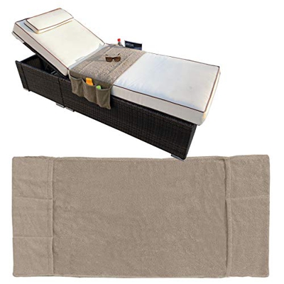JEMIDI Organisateur de Chaise Longue en Coton avec 5 Poches latérales pour Le Soleil et Les chaises de Jardin, Plage, Vacances ou Bagages, Housse de P