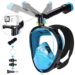 LEMEGO Máscara de Buceo Adulto Mascara Snorkel 180° Panorámica con Snorkel Giratorio 360 ° Anti-Niebla y Anti-Fugas Easybreath Completa Máscara Apoyo  precio