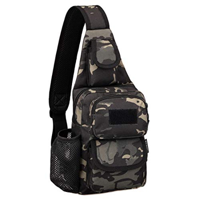 Selighting Mochila Cruzada Hombre Bolsa de Hombro Bandolera Mochila de Pecho Estilo Militar Sling Mochila Frontal Bolso Messenger para Usar al Aire Li