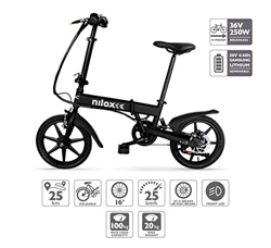 Nilox E Bike 36 V 16 P-X2 Bicicleta Eléctrica, Unisex Adulto, Negro, 58 x 170 x 98 precio