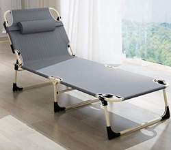 Homeway Tumbona Plegable,Tumbona Reclinable,Estructura de Aluminio, Resistente a la Corrosión, Tejido de Fibra Sintética Respirable, Almohada Extraíbl precio