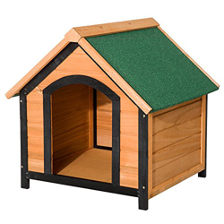 Pawhut Caseta de Madera Maciza para Perro Casa de Perro Impermeable con Patas Elevadas para Interior y Exterior 72x76x76cm precio