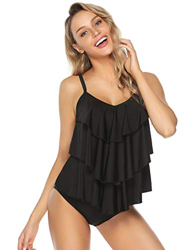 Abollria Traje de Baño en Dos Piezas Sexy Mujer Tankini Vest + Short de Baño Traje Conjunto de Bañador Swimsuit para el Mar, Playa, Piscina, Fiesta, V precio