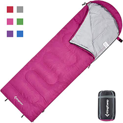 KingCamp Saco de Dormir Ultraligero de Momia Grande Individual para Adultos Camping Montaña Portátil Bolsa de Compresión Verano 220 x 75cm en oferta