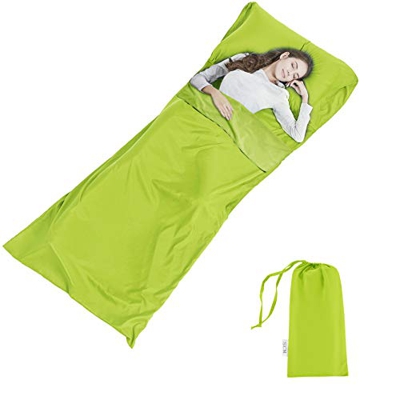 Sábana para Saco de Dormir - para Acampada y Viaje - Forro Térmico De Viajes y Campinghoja Mummy Sleeping Bag Liner