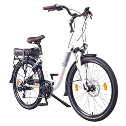 NCM Munich Bicicleta eléctrica Urbana, Bici de Paseo, 250W, Batería 36V 13Ah 468Wh, (26" Blanco) precio