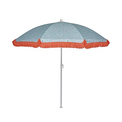 EZPELETA Sombrilla de Playa. Parasol de Playa. Ligero y Plegable de Acero. Paraguas Sol 160cm. Protección Solar UPF 50+. Estampado Flores/Cuadros/Raya