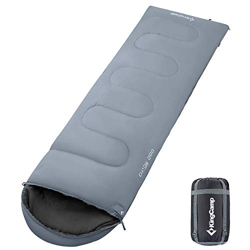 KingCamp Saco de Dormir Rectangular Oasis 200 por 3 Temporadas Bolsa de Dormir Encapuchad para Camping, Excursiones, Viajes, (190 + 30) x 75cm en oferta