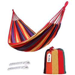 ValueHall Exterior Suave Tela de algodón Hamaca brasileña Double Wide 2 Persona Hamaca de Viaje (Naranja) precio