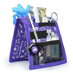 Salvabolsillos, Keen's, Mobiclinic, Para bata o pijama, Diseño exclusivo con estampados en color morado, Amo la enfermería en oferta