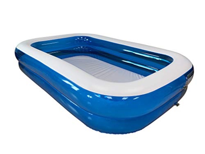 KitGarden Piscina Hinchable Rectangular 660 litros, 260x175x51cm, Azul/Transparente, Pool 262TAZ