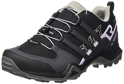 adidas Terrex Swift R2 GTX, Trail Running Shoe Mujer-Zapatillas de Deporte, Core Black/Solid Grey/Purple Tint, 40 EU
