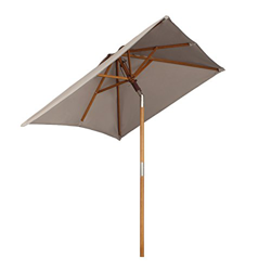 Sekey® sombrilla Parasol de Madera para terraza jardín Playa Piscina Patio 200 × 150 cm Crudo rectángulo Protector Solar UV50+ características