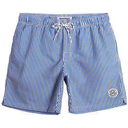 MaaMgic Shorts de Baño para Hombre Shorts de Playa Traje de Bañode Secado Rápido para Vacaciones Diseño a Rayas, Azules Rayas Verticales L características