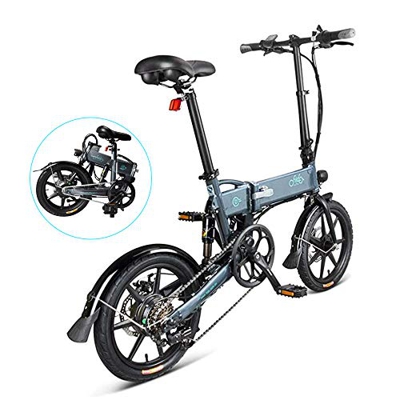 INOVIX Bicicleta Eléctrica Fiido D2s para Adultos, Seis Velocidades, Motor De 250W, 16 Pulgadas 7.5ah Rango De 65 Km, hasta 25 Km/h (Plazo De Entrega 