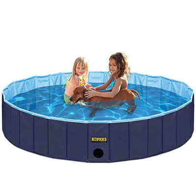 KOPEKS Piscina Grande Infantil Ideal para Niños/Mascotas Perros 120 x 30 cm - Azul Marino y Celeste - L