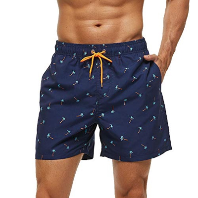 Lachi Bañador para hombre con bolsillos y forro de malla Pequeño árbol de coco M