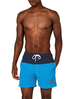 Urban Classics Block Swim Shorts Bañador, Multicolor (Nvy/Turquoise), Small para Hombre