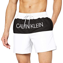 Calvin Klein Medium Drawstring Bañador, Blanco (PVH Classic White YCD), Hombre precio