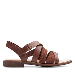 Clarks Declan Mix, Sandalias de Gladiador para Mujer, Marrón (Mahogany Combi Mahogany Combi), 38 EU en oferta