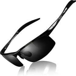 Duco Gafas de sol deportivas polarizadas para hombre con ultraligero y marco de metal irrompible, 100% UV400-8177S (Negro/Gris) precio