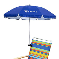 AMMSUN Sombrilla para silla de playa con abrazadera universal de 21 pulgadas UPF 50+, ideal para sillas de playa, cochecitos, sillas de ruedas y carri en oferta