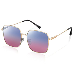 rezi Gafas de Sol Mujer Polarizadas, Gafas de Sol Hombres y Mujeres Retro Vintage, Lente de nylon 100% protección UVA/UV 400, Marco Metal precio