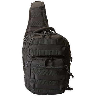 Mil-Tec - Mochila-Bandolera de Asalto (30 x 22 x 13 cm), Color Negro