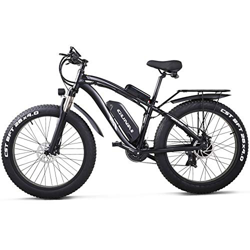 GUNAI Bicicleta eléctrica 1000W 26 Pulgadas Beach Cruiser Fat Bike con Batería de Litio de 48V 17AH (Negro) precio