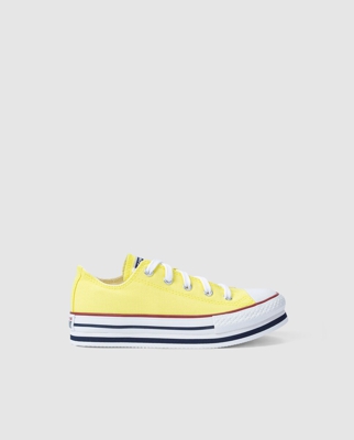 Converse - Zapatillas De Lona De Niña De Color Amarillo Con Cierre De Cordones