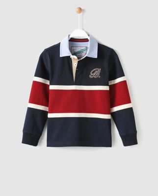 Bass 10 - Polo De Niño Azul Marino Franja Roja