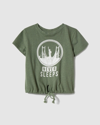 Belle&Rebel - Camiseta Verde Kaki Con Dibujo