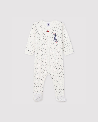 Petit Bateau - Pelele De Bebé Niña En Punto Acanalado París