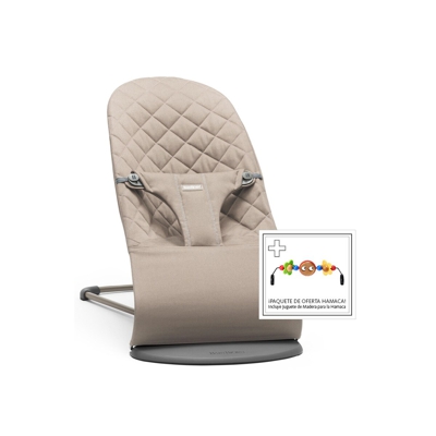 BabyBjörn - Pack Hamaca Bliss Con Juguete De Madera Gris/arena Gris / Arena