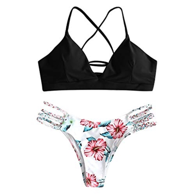 riou Bikini Conjuntos de Bikinis para Mujer Push Up Mujeres Traje de BañO Estampado Bohemio Dividido BañAdores con Relleno Tops y Braguitas Mujer 2019