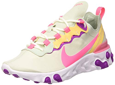 Nike React Element 55 Women's Shoe, Zapatillas para Correr para Mujer, Pistachio Frost/Digital Pink, 38 EU