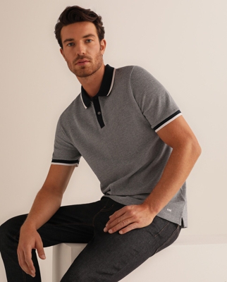 Michael Kors - Polo De Hombre Classic Gris De Manga Corta