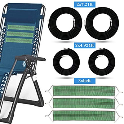 tEEZErshop – Cuerda de goma con 3 bandas de refuerzo para tumbona de relax, tumbona de jardín, tumbona de playa, juego de 4 cuerdas con cordón elástic