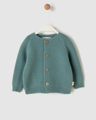 Dulces Gallery - Chaqueta De Bebé Niño De Tricot Verde Agua