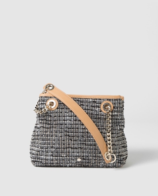 Gloria Ortiz - Bolso De Hombro Mini Melissa De Tweed En Negro